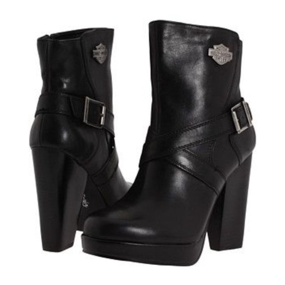 Harley-Davidson Women's Black Sandee Heeled Boots Size 7.5 Biker